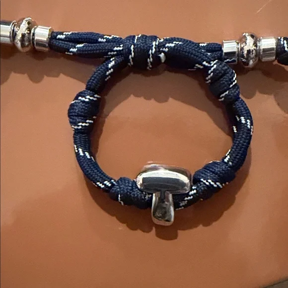 BAUBLEBAR Navy Knotty Adjustable Bracelet with Silver Initial Accent - Picture 7 of 8